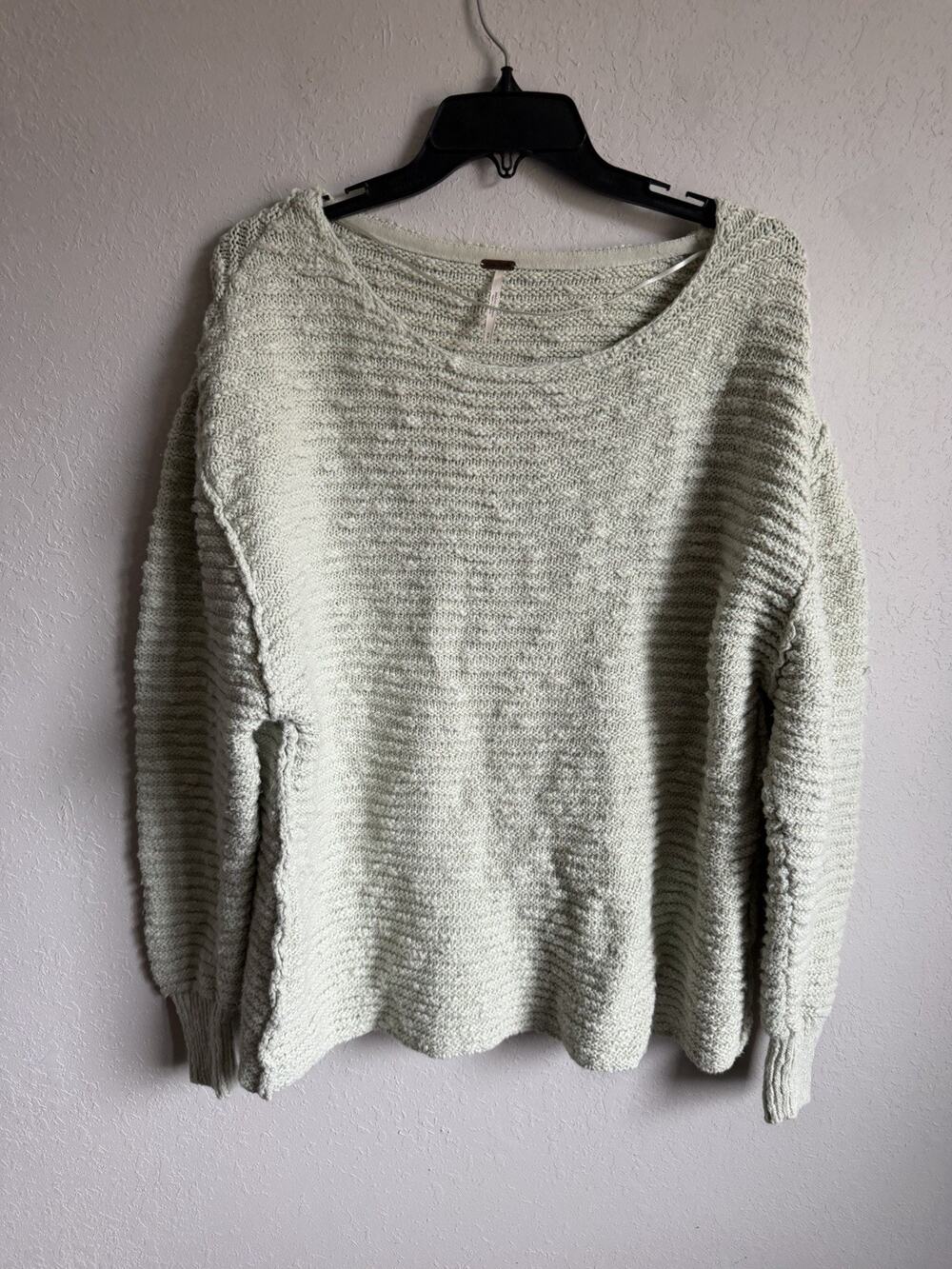 Free People Menace Oversize Knit Mint Green Crewneck Sweater Womens S